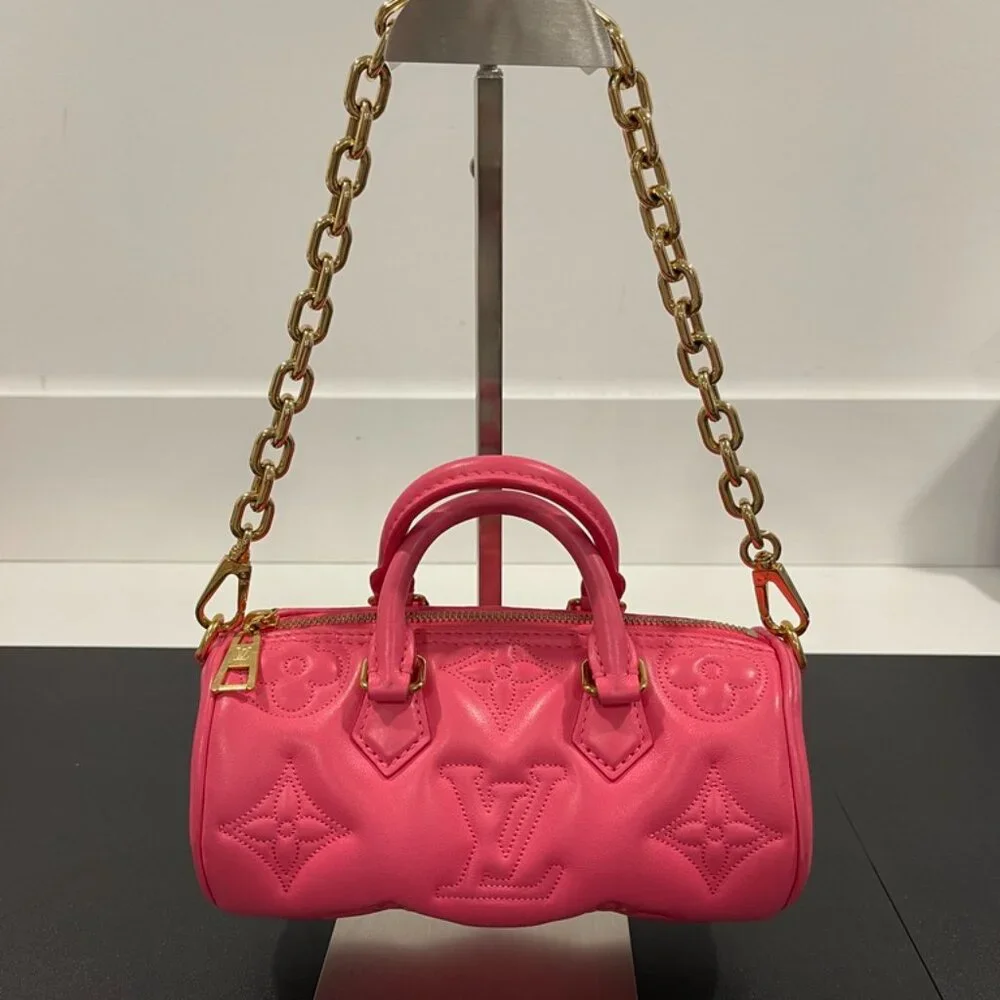 Louis Vuitton Papillon BB Pink Calfskin Hand/Shoulder Bag (JB1423)